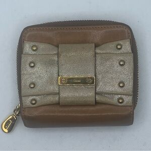 Chloe June Bow Leather Wallet 4x3.75 Authentic